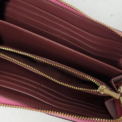 COACH C4452 Long Zip Around Wallet with Detachable Strap Signature Canvas Sport Purple