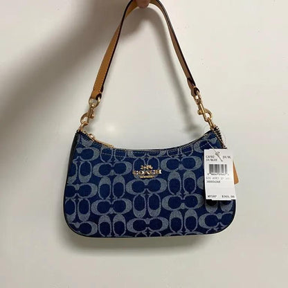 Coach CAF82 Denim/Natural Teri Shoulder Bag Signature Denim Outlet